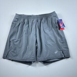 ASICS‎ M Fietro 7 inch Athletic Shorts Gray Mens Large Active Training Running